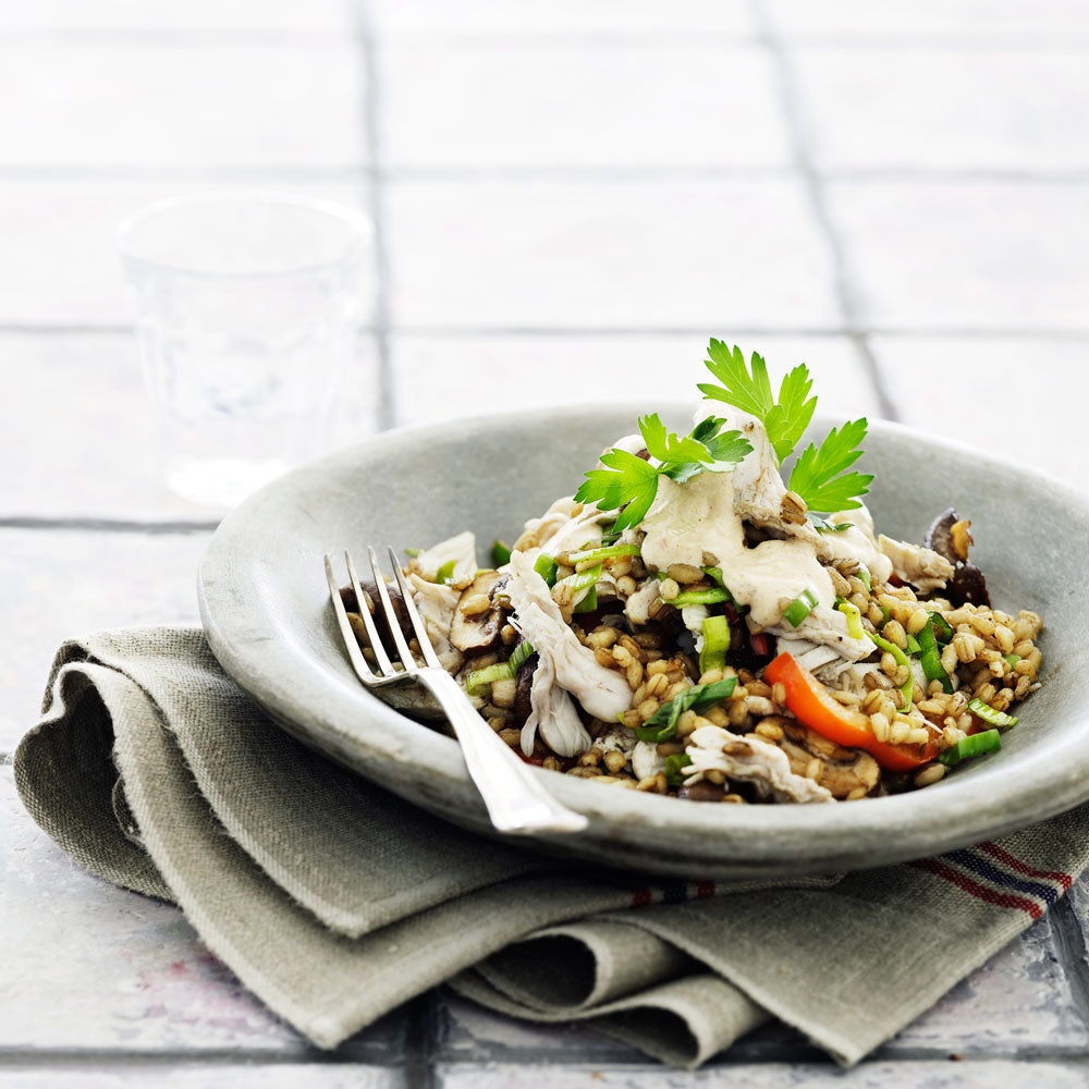 Lun kyllingesalat med kamut