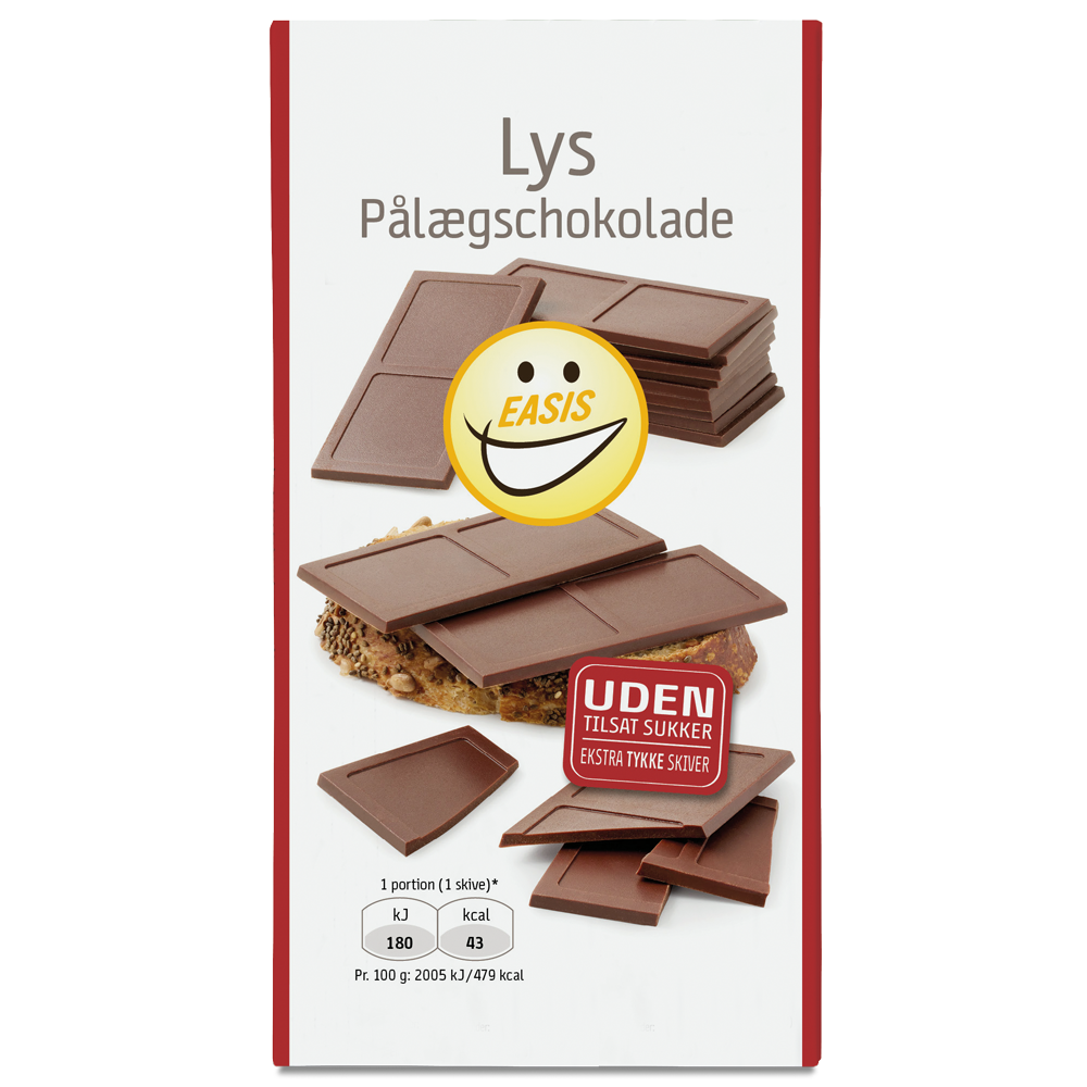 EASIS Lys Pålægschokolade, 144 g