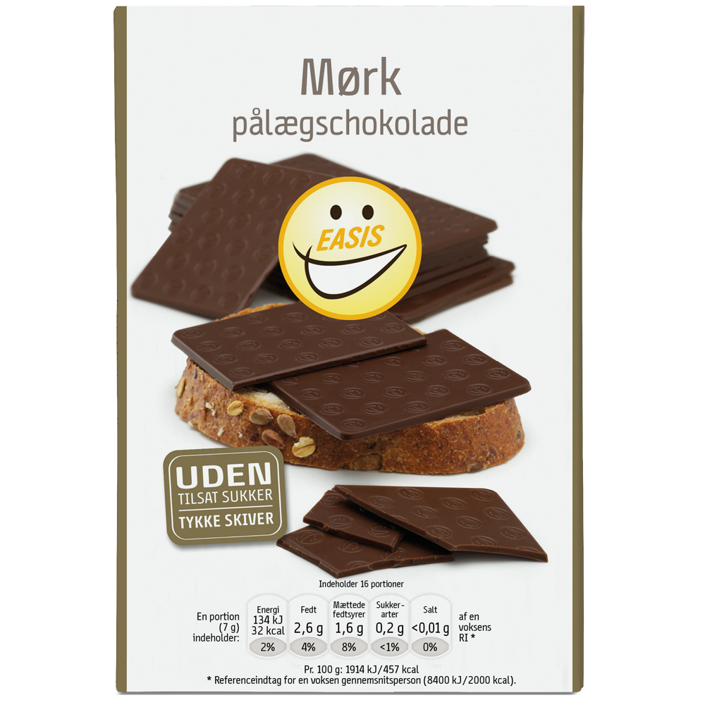 EASIS Mørk pålægschokolade – Intens smag med færre sukkerarter