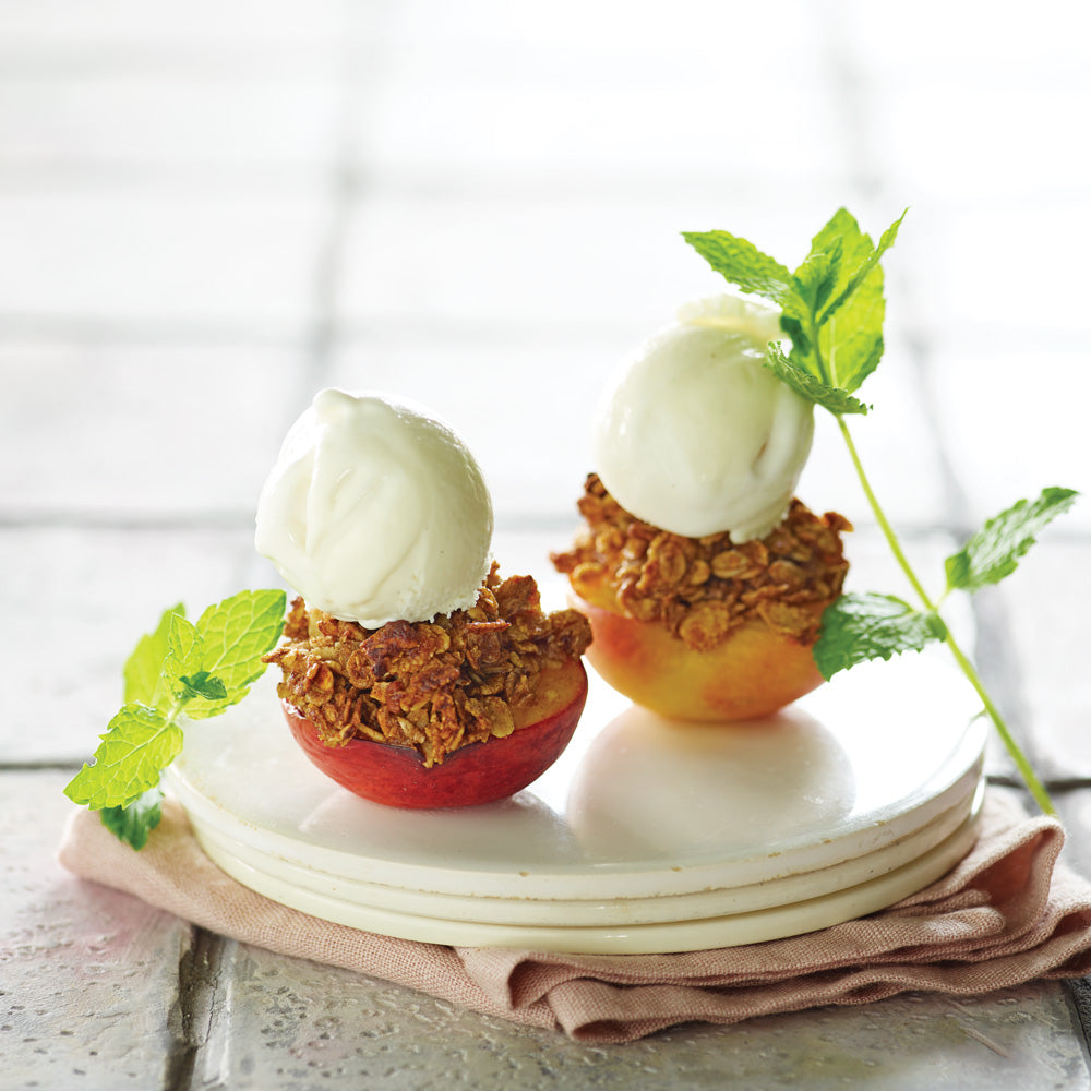 Bagt Nektarin med Müsli