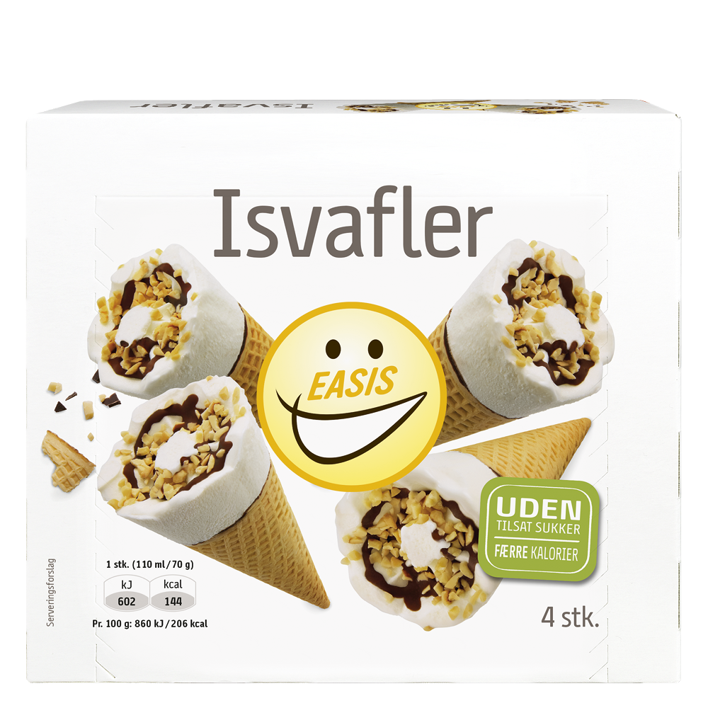Isvafler uden tilsat sukker 4 stk.