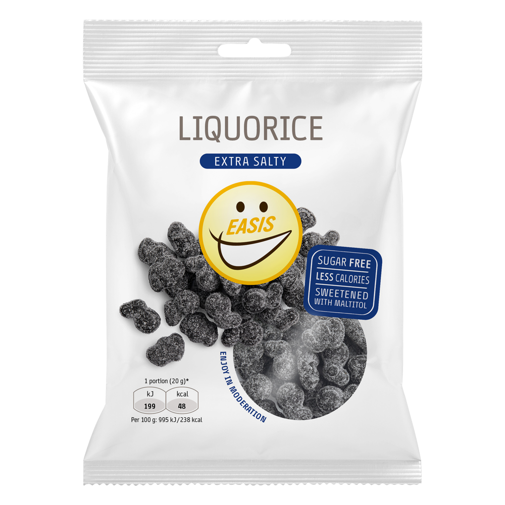 EASIS Liquorice, Extra Salty 70g - sukkerfri saltlakrids