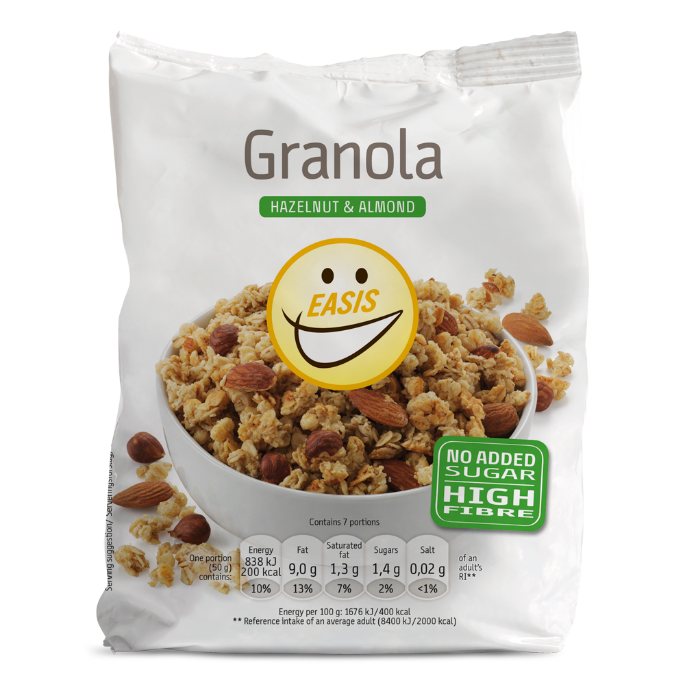 EASIS Granola med Hasselnødder og Mandler – Perfekt til morgenbordet