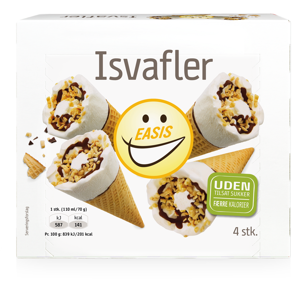 Isvafler uden tilsat sukker 4 stk.