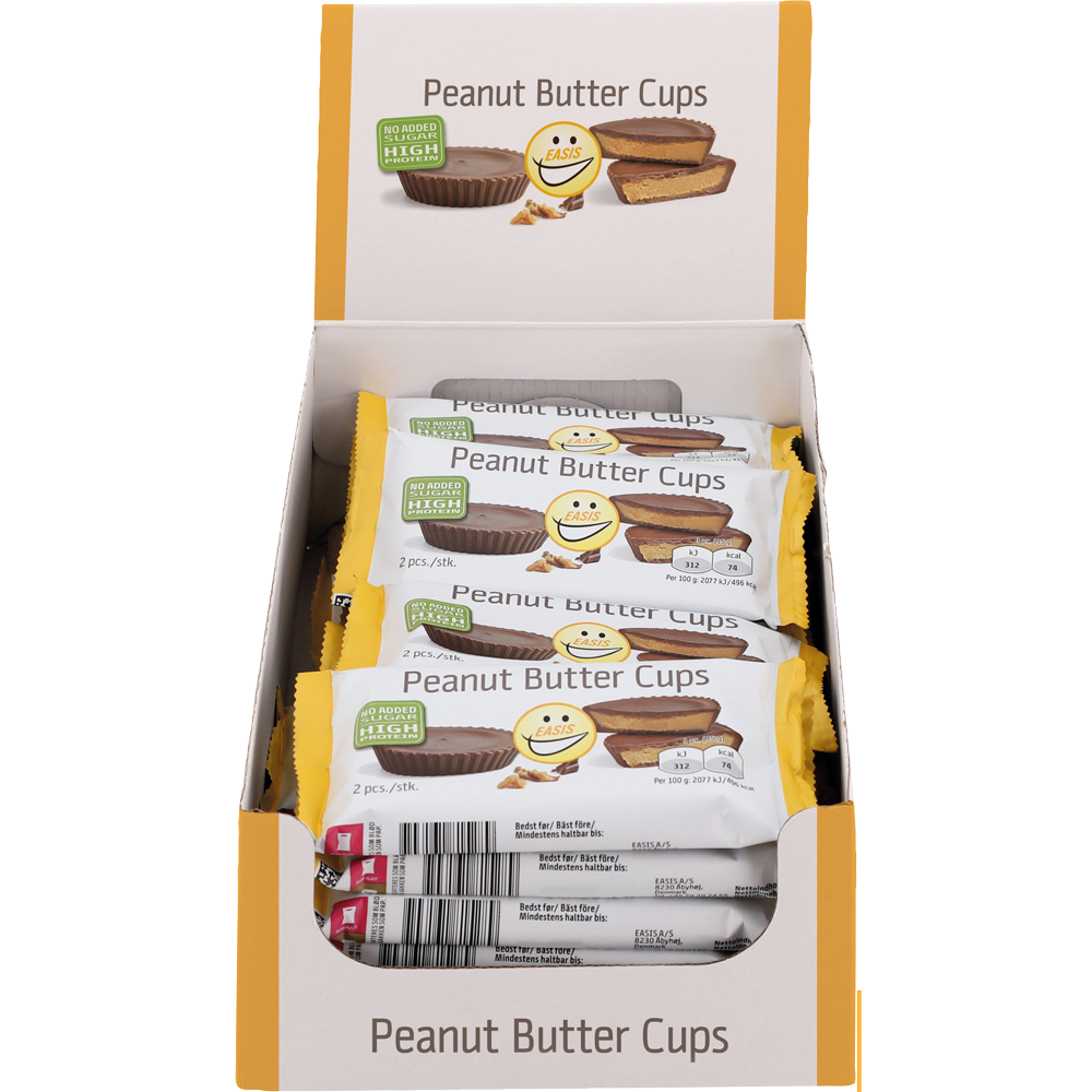 EASIS Peanut Butter Cups - Kasse med 20 stk.