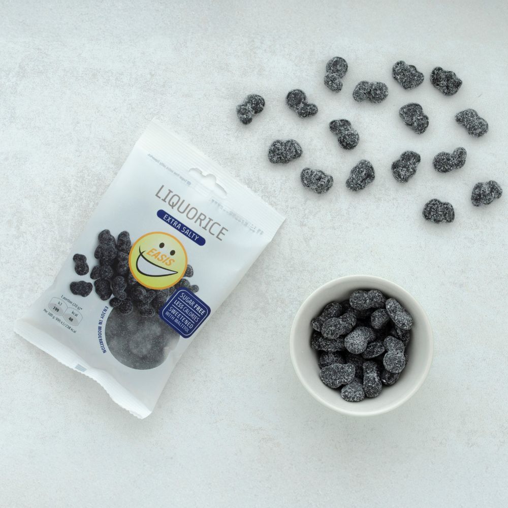 EASIS Liquorice, Extra Salty 70g - sukkerfri saltlakrids