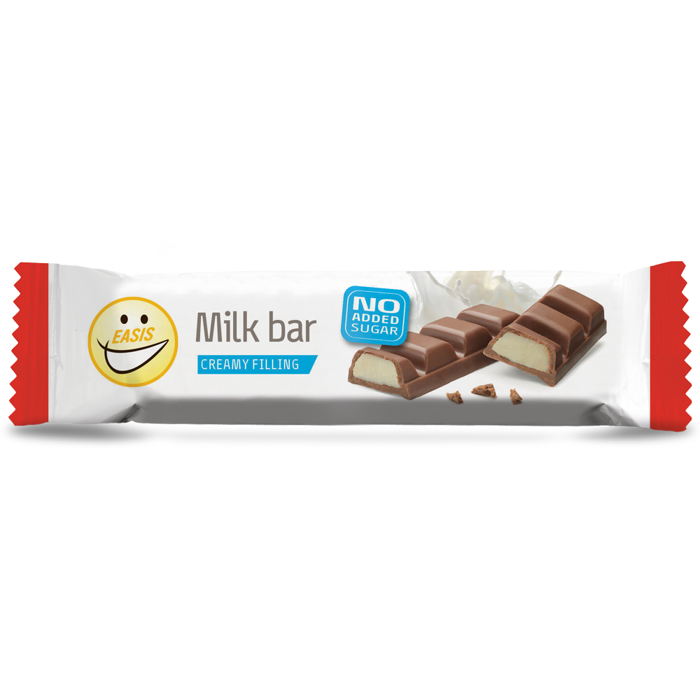 EASIS Milk Bar – mælkechokolade med mælkefyld uden tilsat sukker