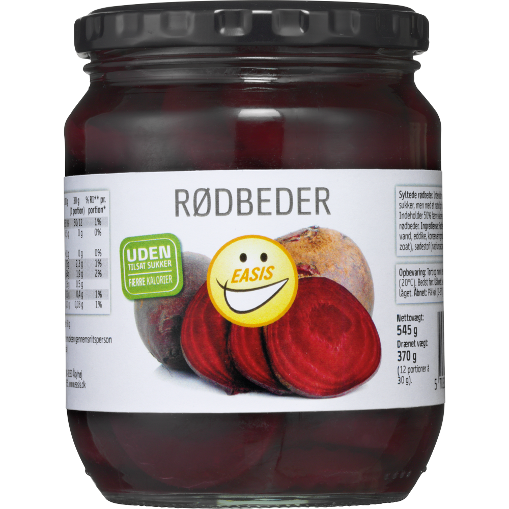 EASIS Syltede rødbeder – Færre kalorier og uden tilsat sukker