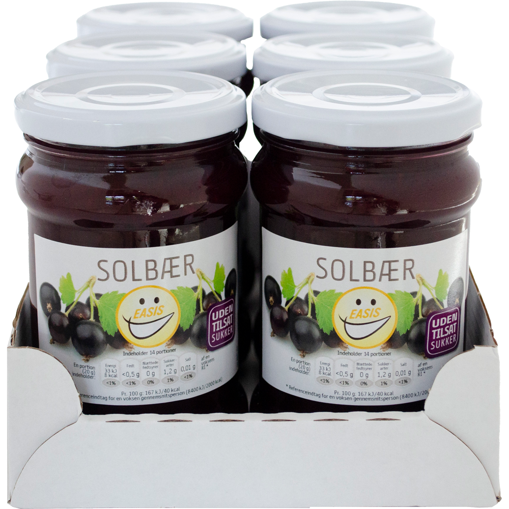 EASIS Solbærmarmelade, Kasse med 6 stk.