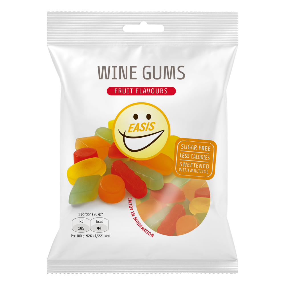EASIS Wine Gums, 80 g â sukkerfri engelsk vingummi