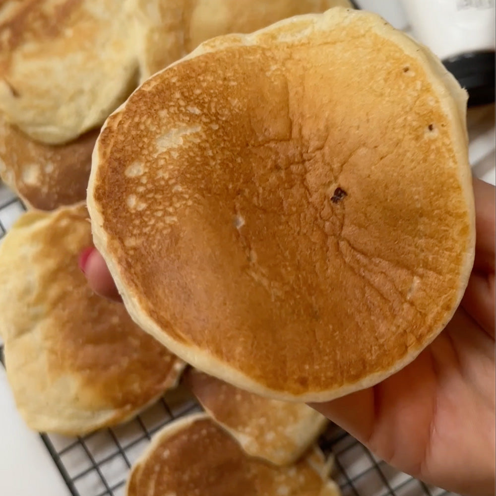 Luftige hytteost-pandekager