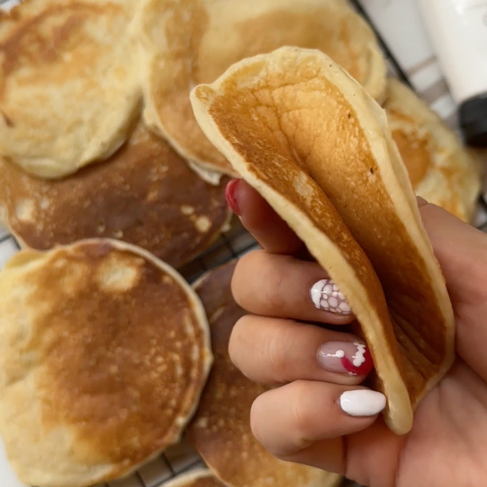 Luftige hytteost-pandekager