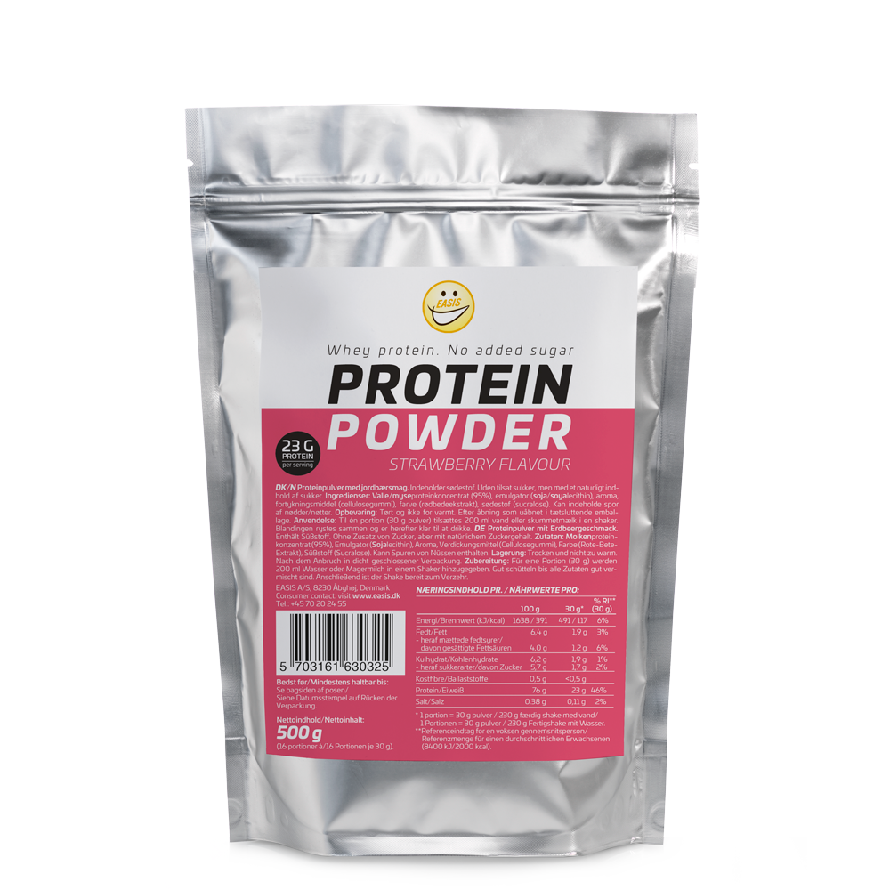 EASIS Proteinpulver, Jordbærsmag, 500g