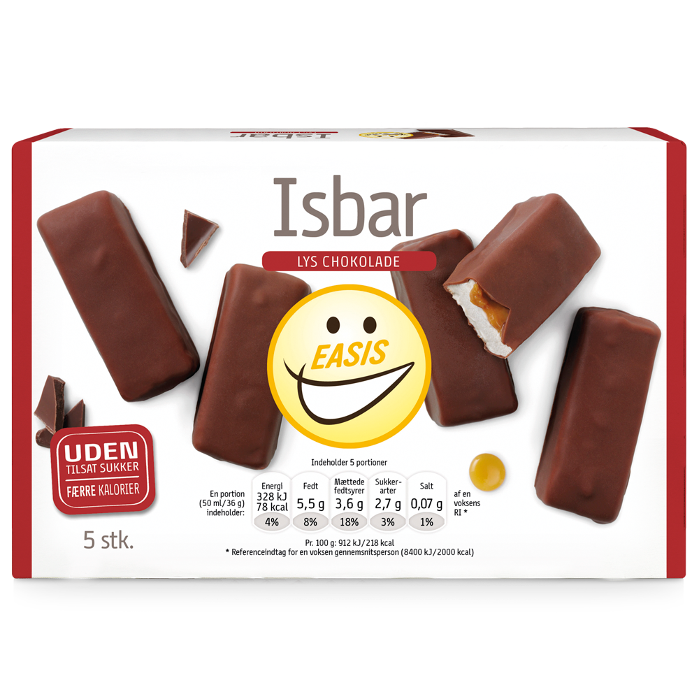 Isbar med lys chokolade