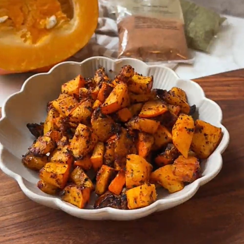 Hokkaido med pesto i airfryer