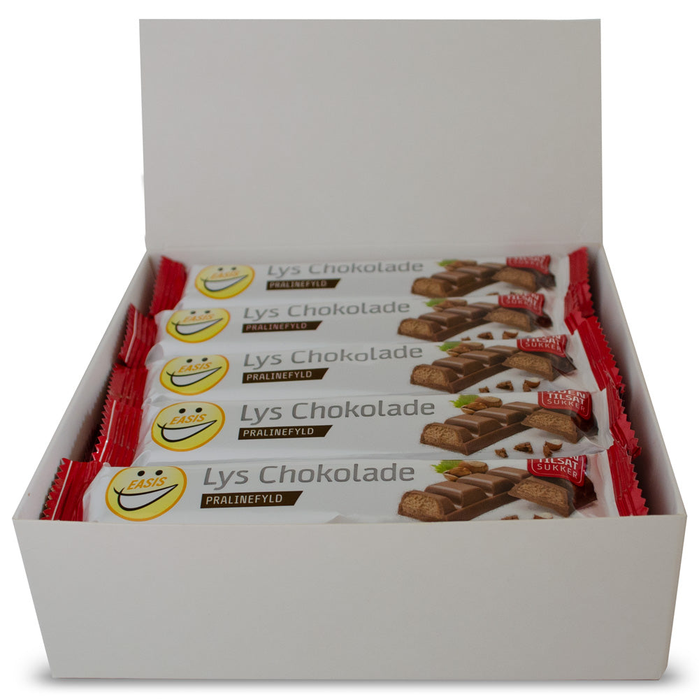 EASIS Lys Chokolade med praline fyld, Kasse med 20 stk.