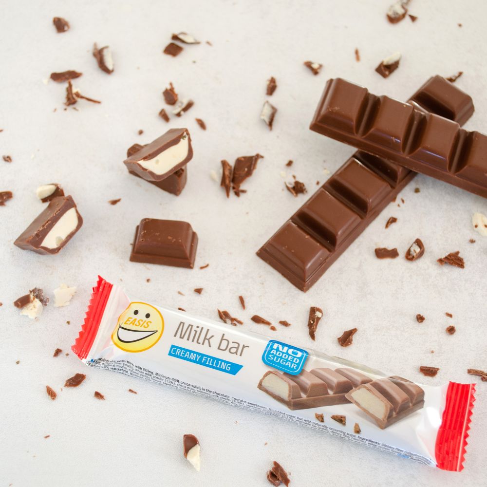 EASIS Milk Bar – mælkechokolade med mælkefyld uden tilsat sukker