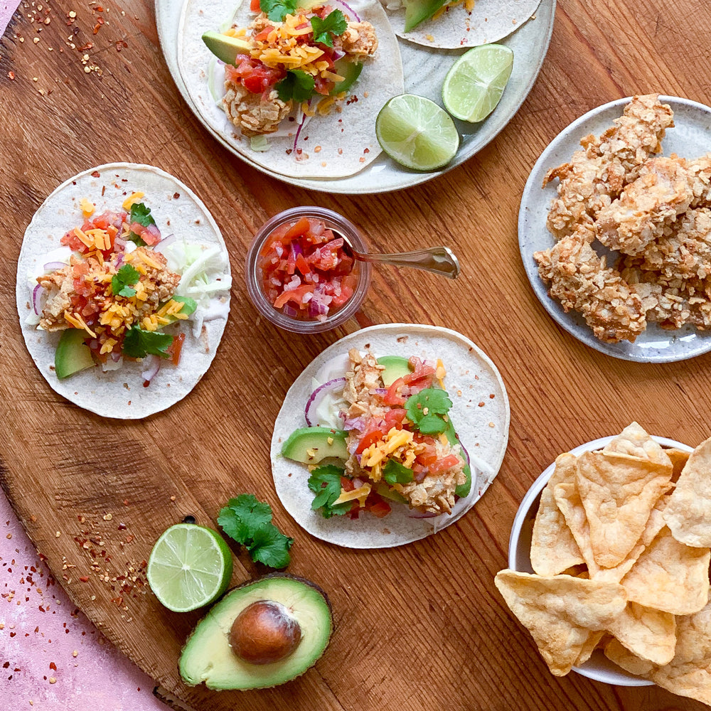 Tacos med crunchy torsk og grønt