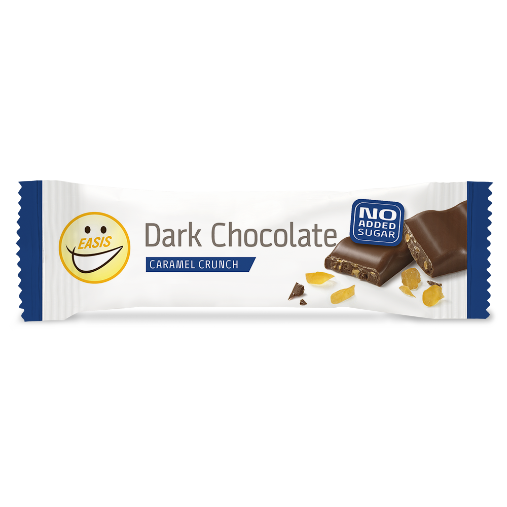 EASIS Dark chocolate, caramel crunch bar, Kasse med 30 stk.