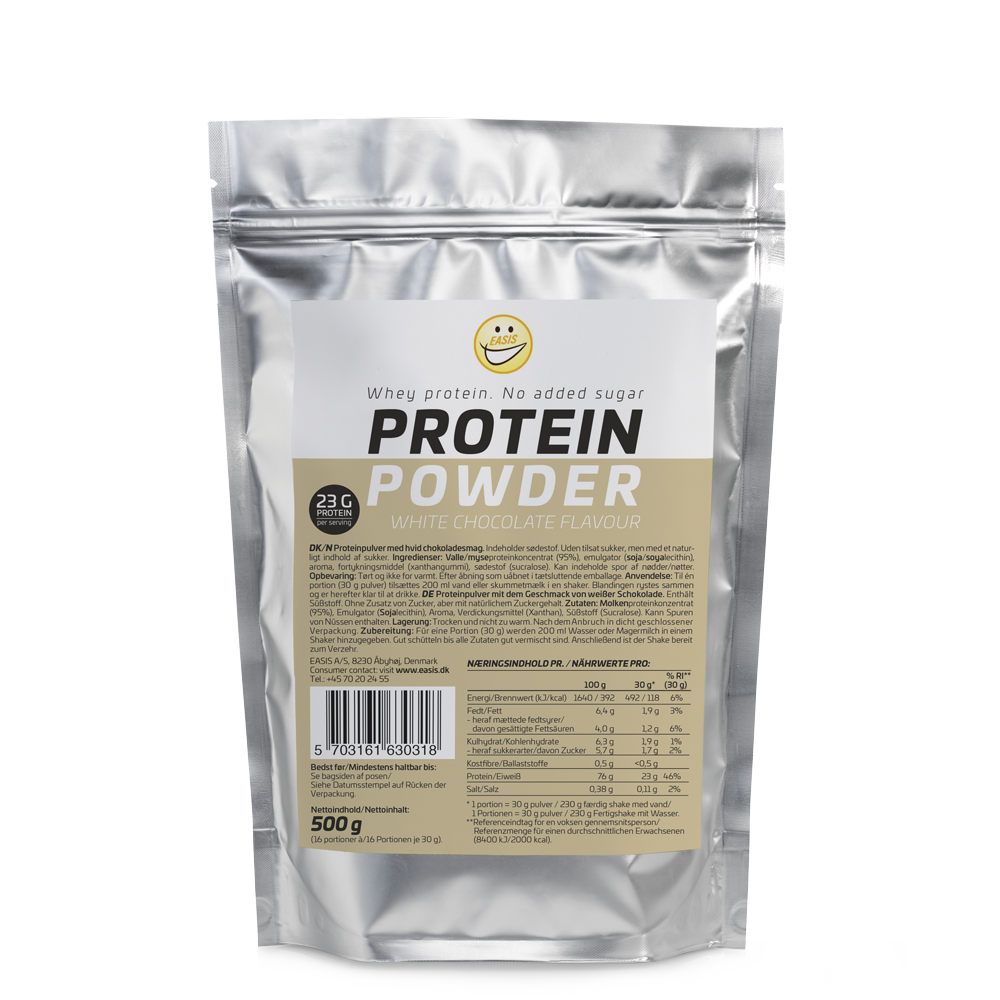 EASIS Proteinpulver med hvid chokoladesmag, 500g